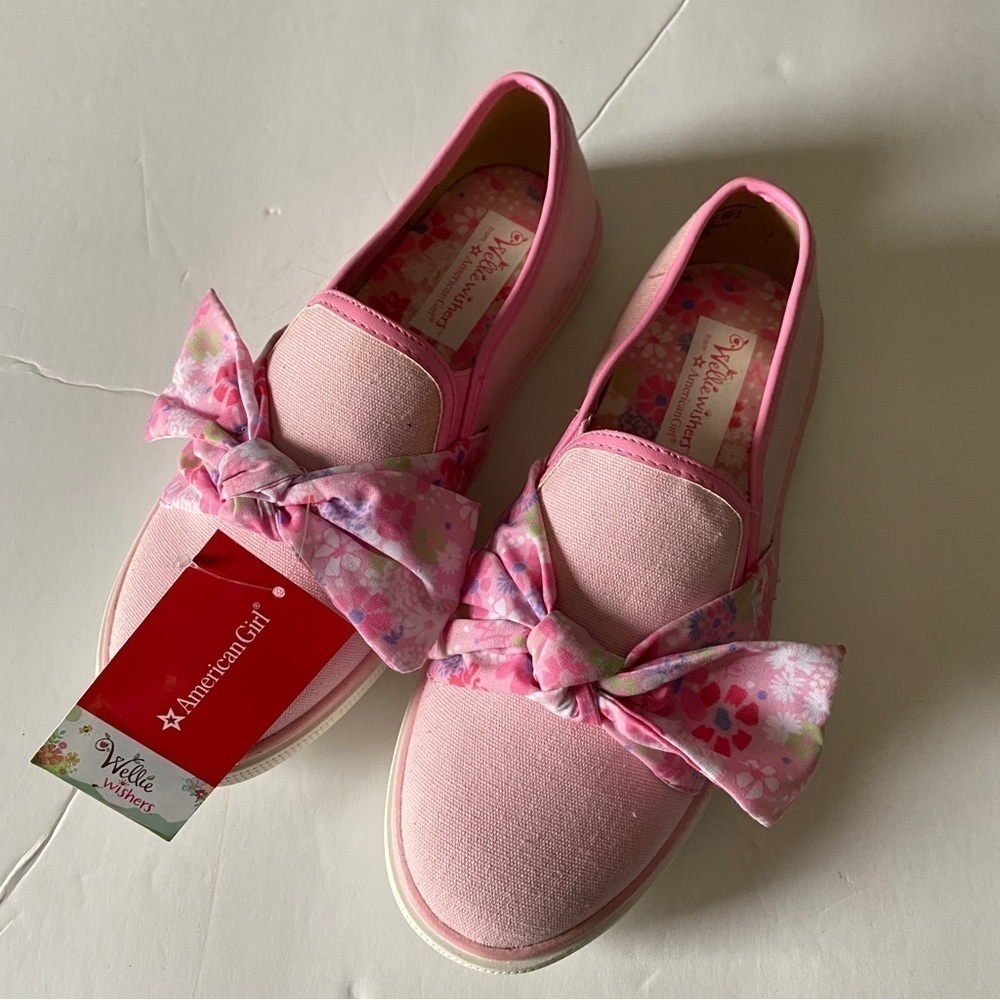 American Girl  US 3 Girl’s Bow Tie Slip On Manmade Outsole Solid Color Pink